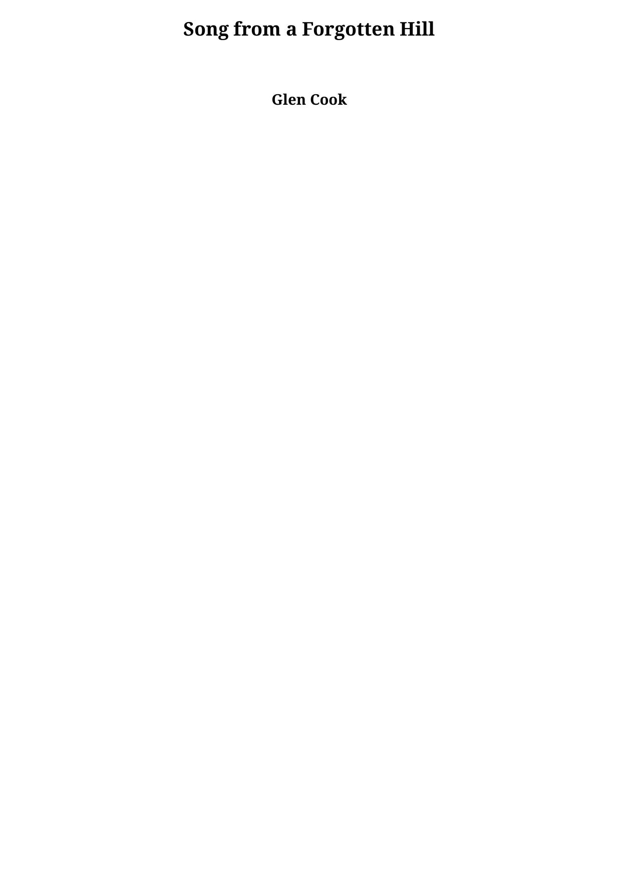 Song from a Forgotten Hill