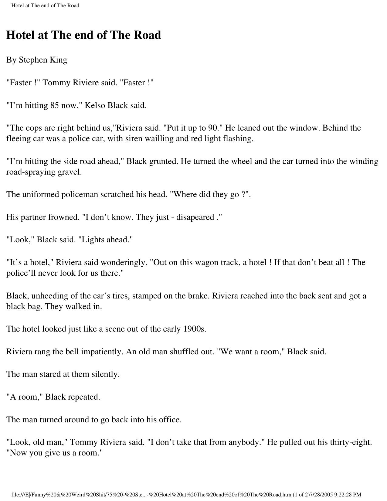 The Hotel at the End of the Road