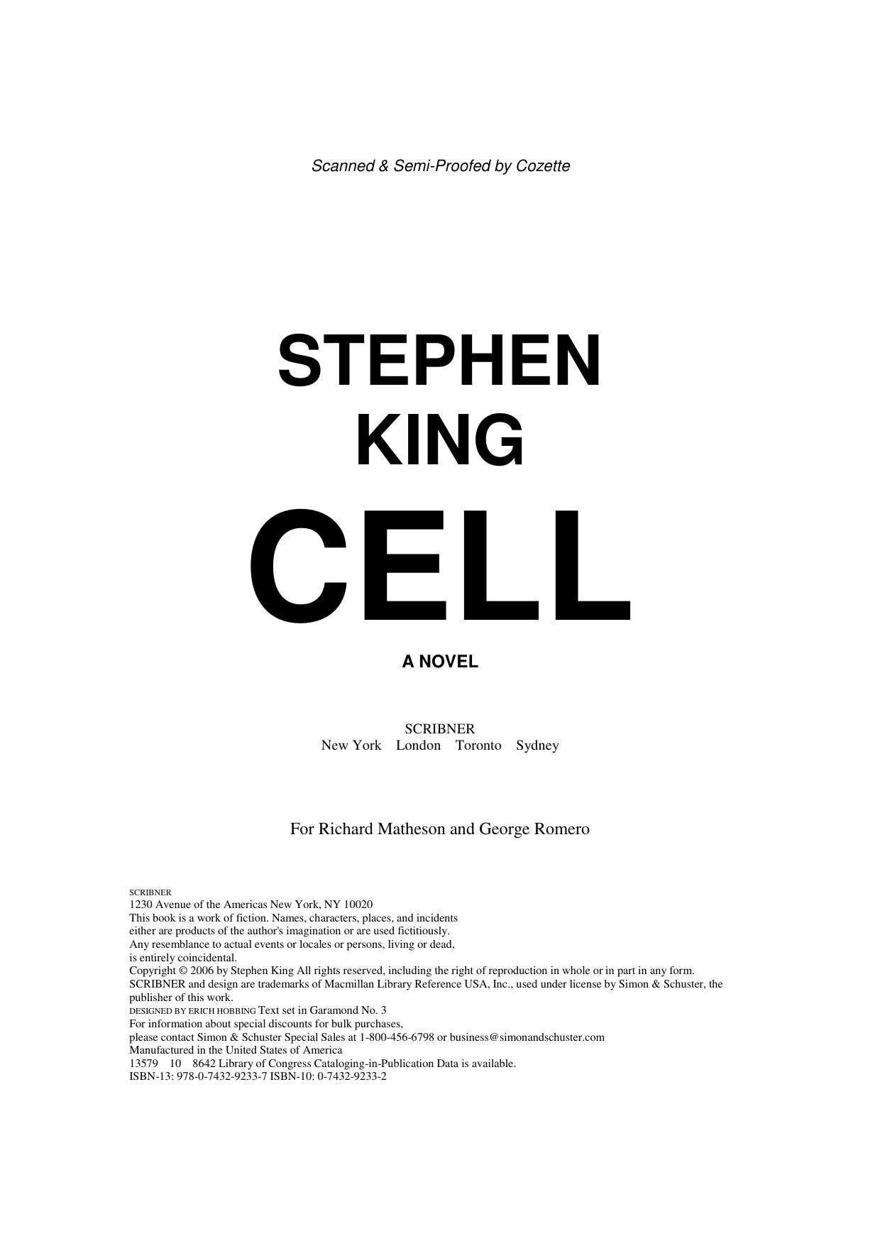 King, Stephen - Cell