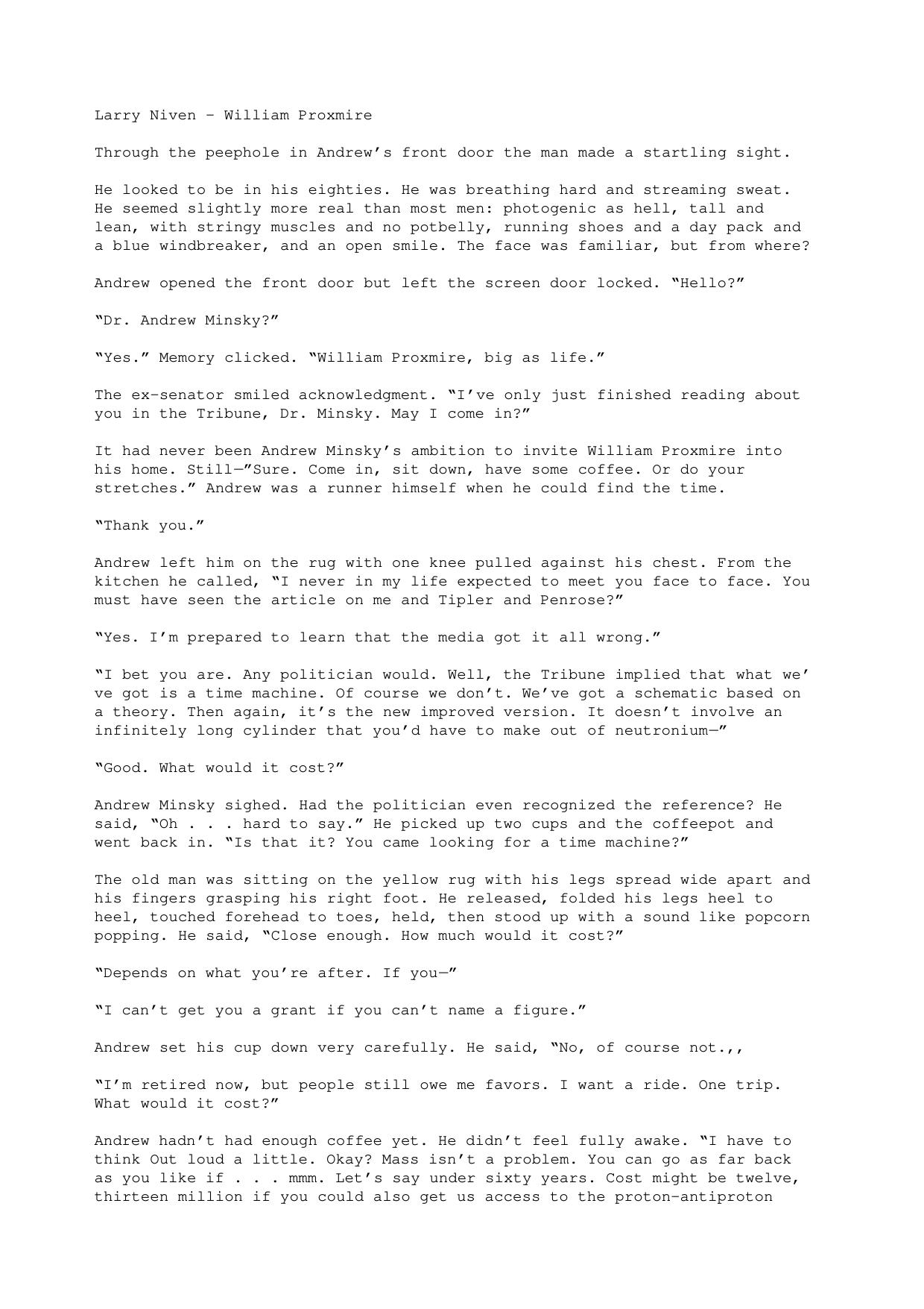 Articles on Short Stories by Larry Niven, Including: Flash Crowd, the Magic Goes Away, Neutron Star (Short Story), Inconstant Moon, the Jigsaw Man, the Return of William Proxmire, at the Core (Story), Flatlander