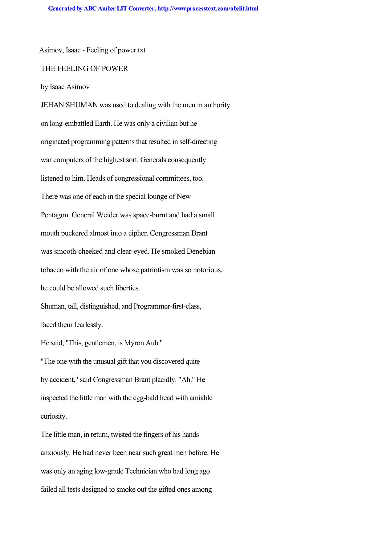 The Feeling of Power