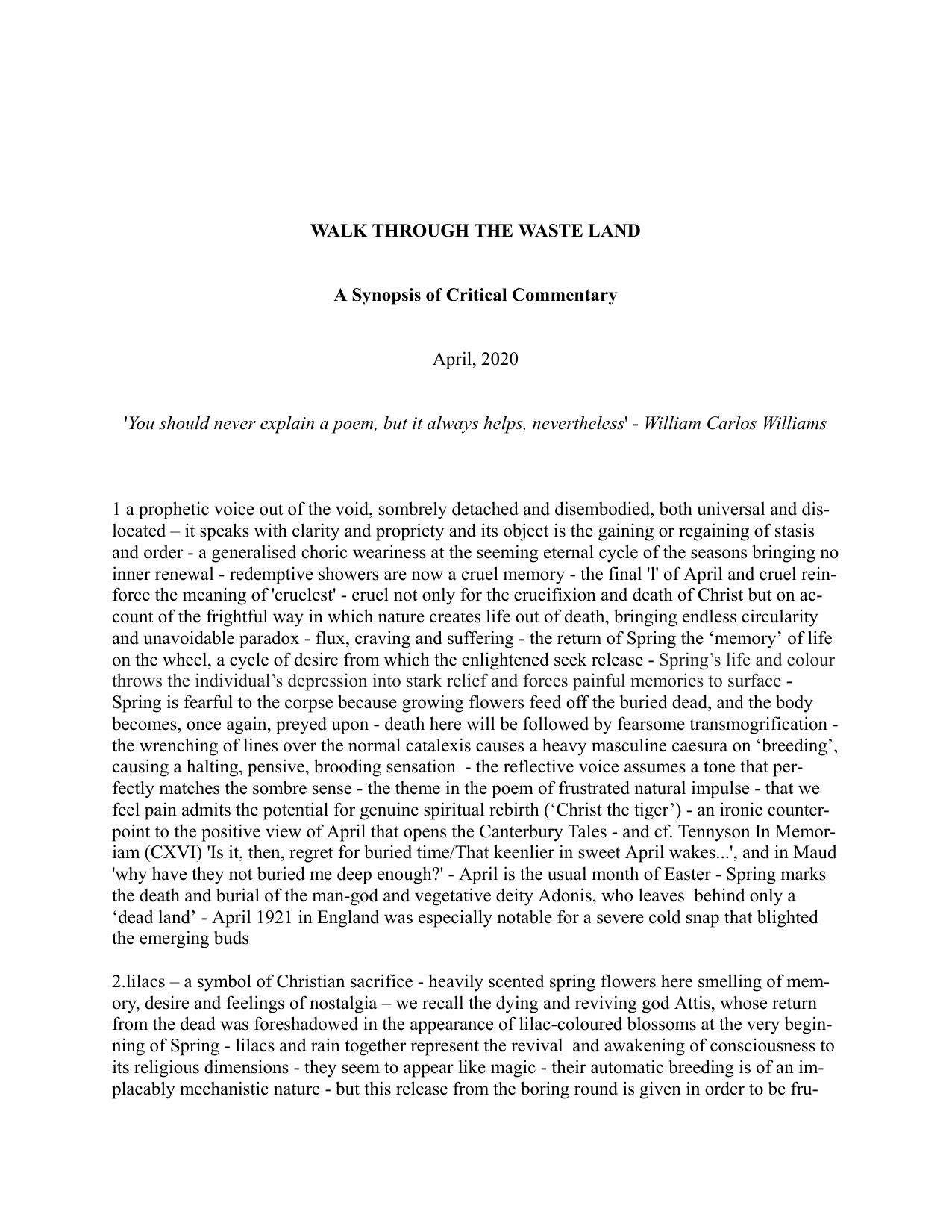 Walk Through The Waste Land - A Conducted Tour